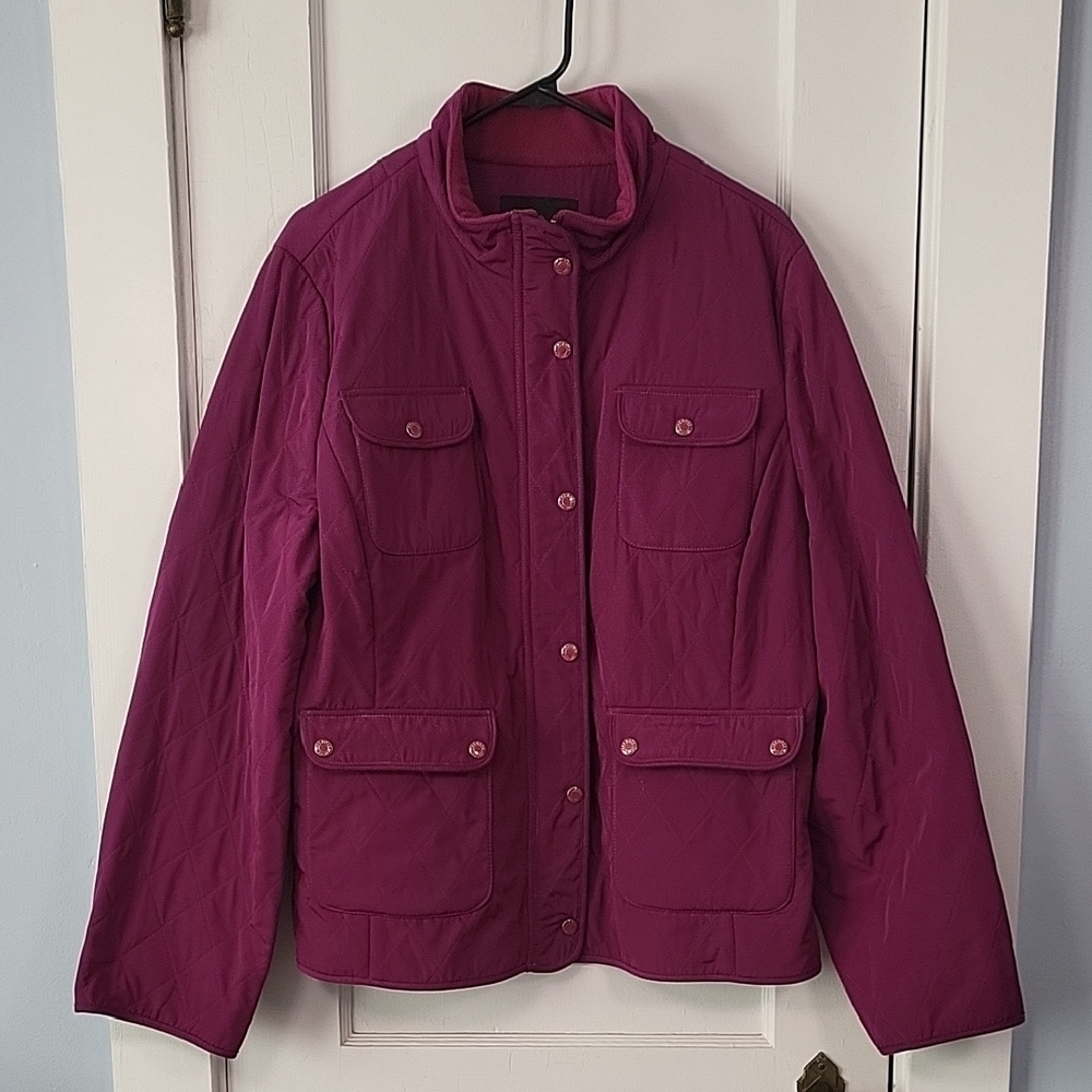 Talbots Purple Quilted Utility Jacket